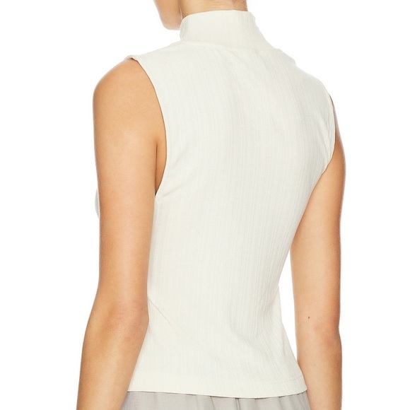 Varley Cream Fitted Ribbed Tank Top - Picture 3 of 10